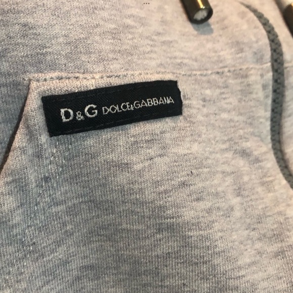Dolce & Gabbana Light Gray and Orange Zip-Up Hoodie - Picture 4 of 7